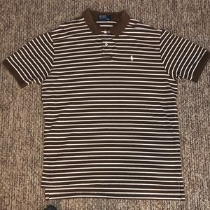 Polo by Ralph Lauren brown & white striped size XL